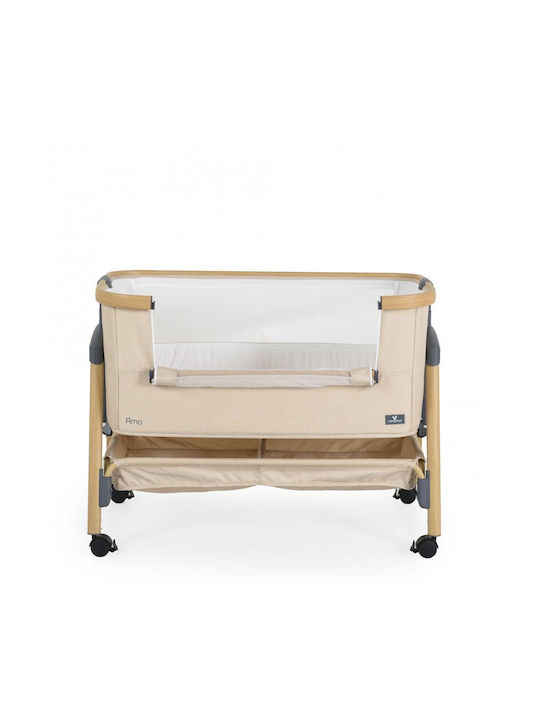 Cangaroo Λίκνο Amo με Στρώμα, Πλαϊνό Άνοιγμα και Ρόδες Beige