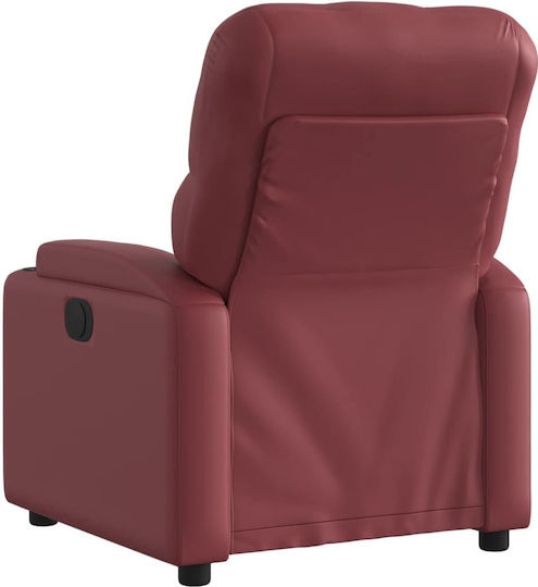 Relaxsessel mit Fußhocker aus Kunstleder Bordeaux, Red 74x86.5x93.5cm