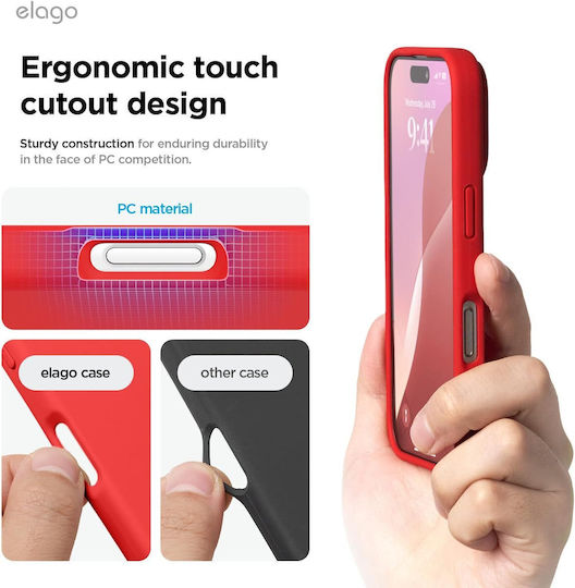 Elago Premium Liquid Back Cover Σιλικόνης Κόκκινο (iPhone 16 Pro Max)