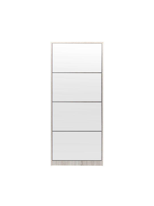 Holz Schuhschrank Lykke mit 4 Regalen Beige L50xW24xH148cm