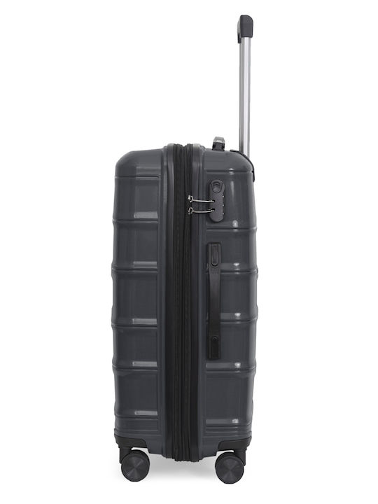 Amber Medium Hard Travel Suitcase Anthracite With 4 Wheels Height 65cm