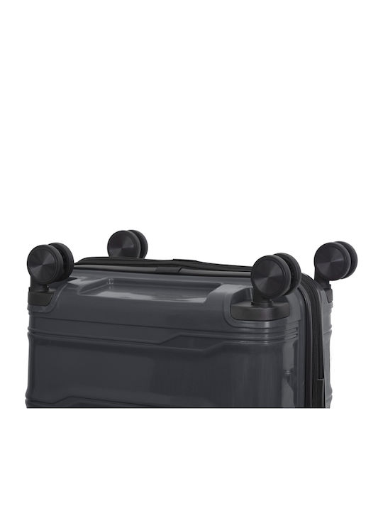 Amber Medium Hard Travel Suitcase Anthracite With 4 Wheels Height 65cm