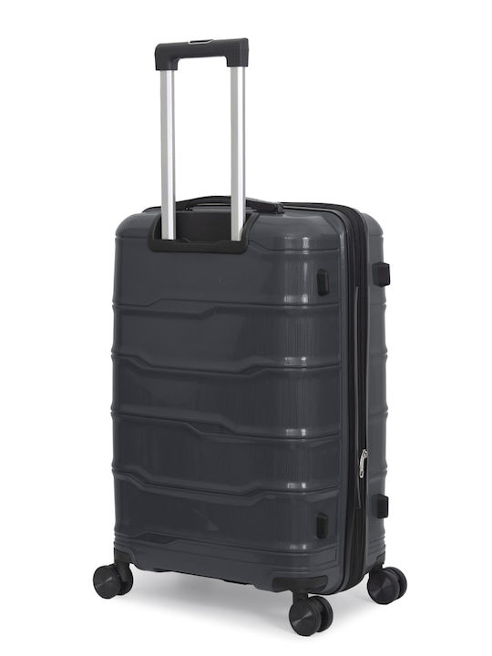 Amber Medium Hard Travel Suitcase Anthracite With 4 Wheels Height 65cm