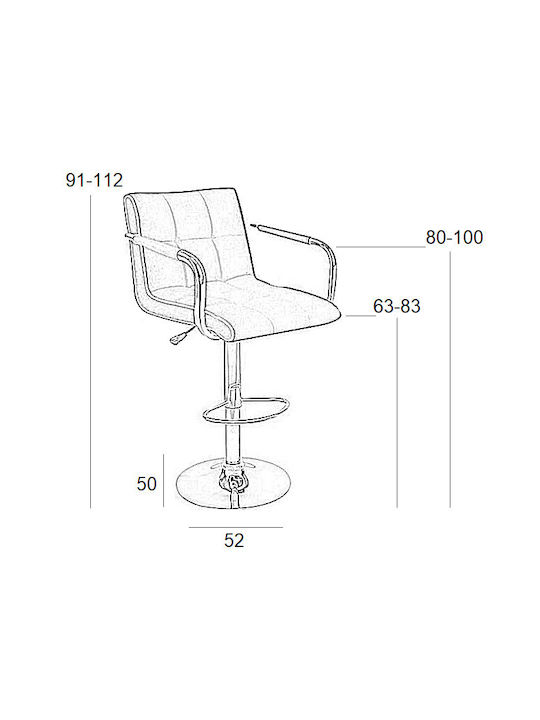 Stool Bar Bar 54 with Back & Adjustable Height Black Velvet-Black Metal 2pcs 52x51x90-112cm