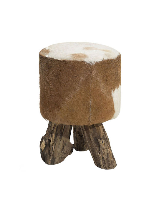 Stool For Living Room Leather Brown 30x30x42cm