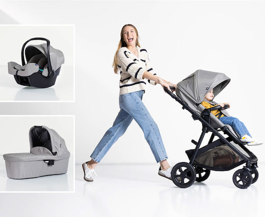Graco Near2me Dlx Adjustable 3 in 1 Baby Stroller Suitable for Newborn Ash