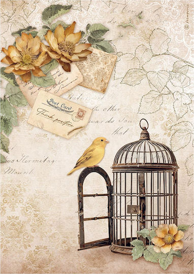 Set of 6 Rice Papers for Decoupage Stamperia 21x29cm A4 Golden Harmony