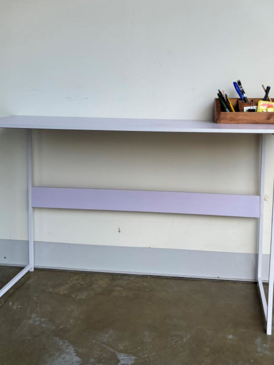 Schreibtisch Holz Lilac / White mit Metallbeinen 120x45x72cm