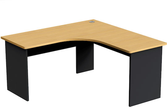 Γωνιακό Επαγγελματικό Γραφείο Galax 140x120x75εκ. Φυσικό/ανθρακί