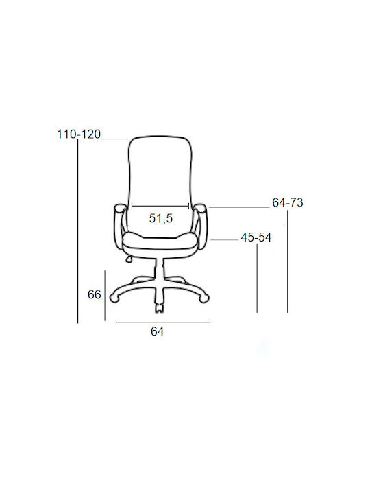 A3500 Office Chair with Fixed Arms Μαύρη Zita Plus