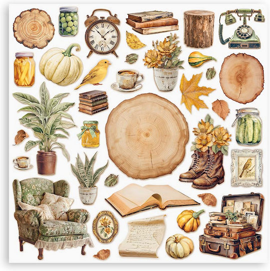 Scrapbooking-Papiere 10 Stück 20,3×20,3cm Stamperia Golden Harmony
