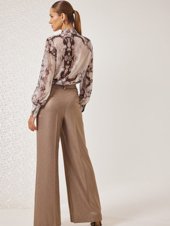 Calista Femei Talie înaltă Din material textil Pantaloni Gold