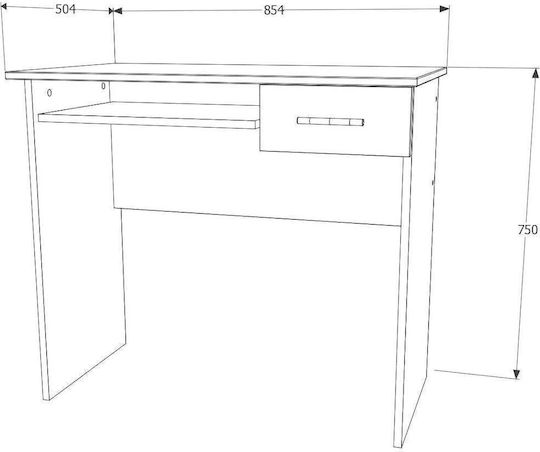 Γραφείο Carp Ξύλινο Sonoma Oak 85x50x75εκ.