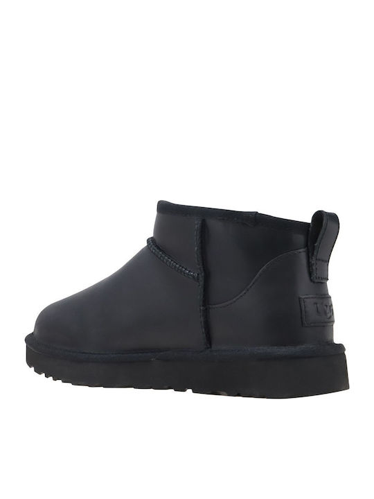 Classic Ultra Mini Leather Regen Leather Women's Ankle Boots Black