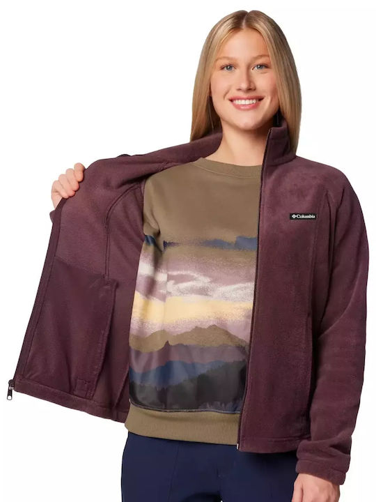 Benton Springs Full Women's Cardigan with Zipper Purple