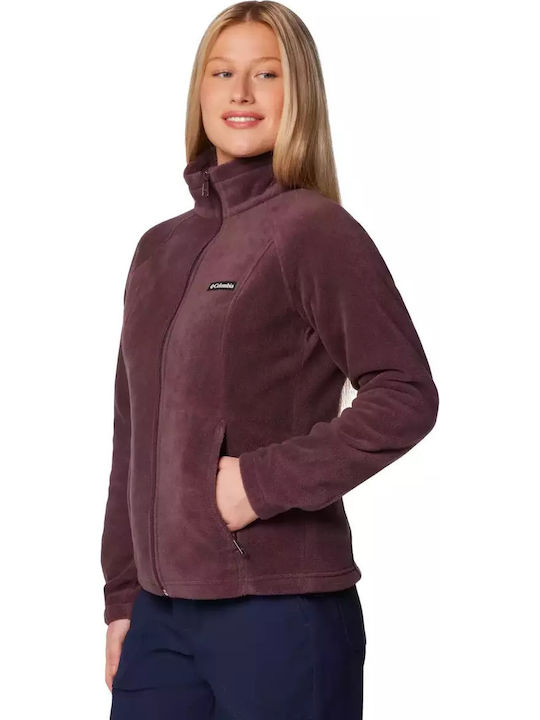 Benton Springs Full Women's Cardigan with Zipper Purple
