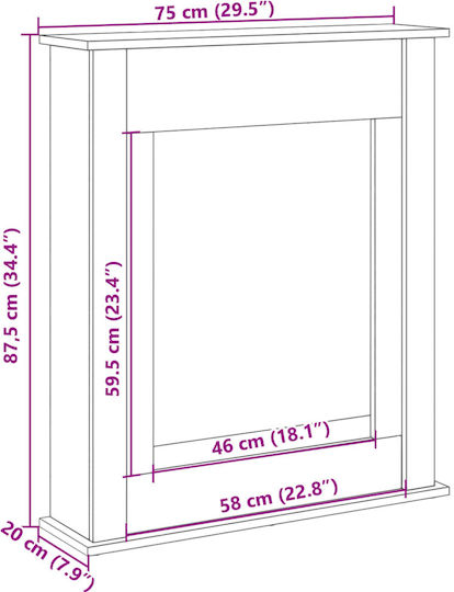vidaXL Предност на камината 75x75см