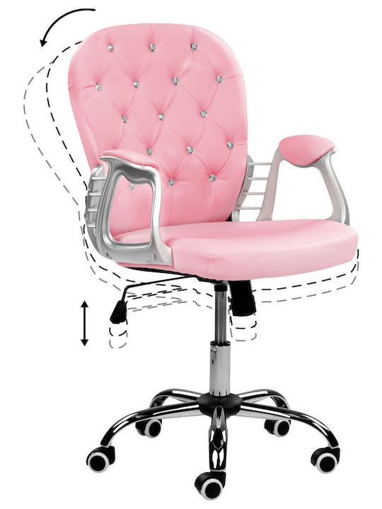 Office Chair with Arms Pink Beliani