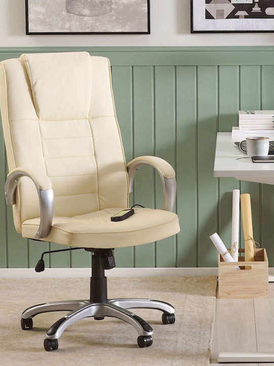 Beliani Massage Office Chair with Recline Beige