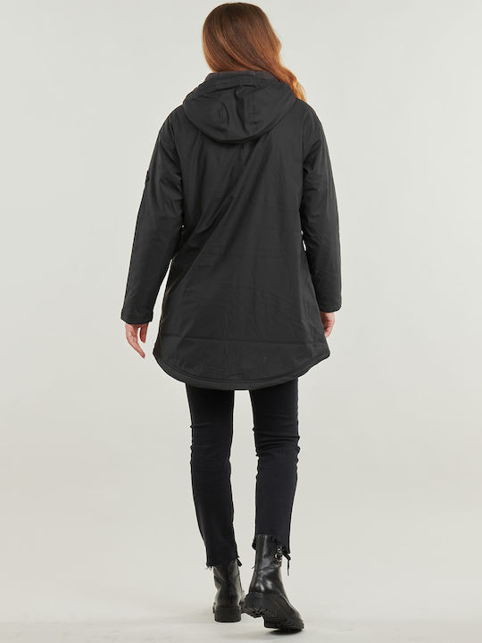 Roxy Kurz Damen Parka Jacke für Winter Schwarz