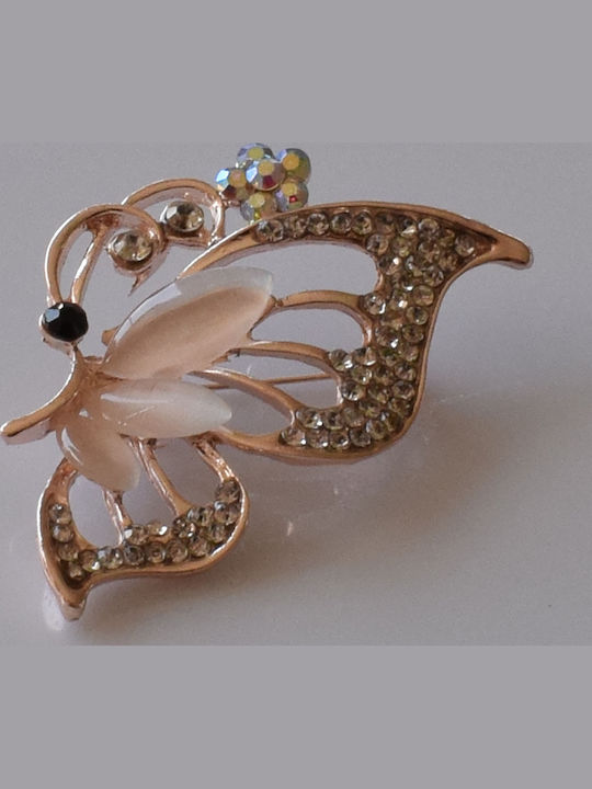 Bizoutaki Pin aus Messing Rosa