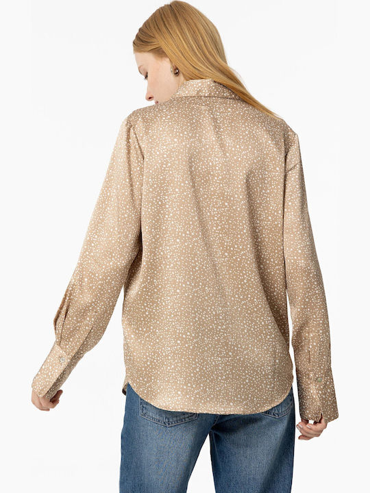 Μακρυμάνικο Γυναικείο Πουκάμισο Beige