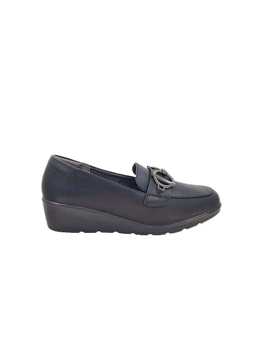 Parex Leder Damen Loafers in Schwarz Farbe