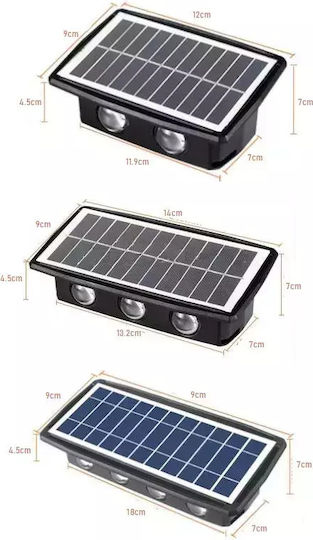 Andowl Set of 8 Wall Solar Lights 1.6W RGB with Photocell IP67