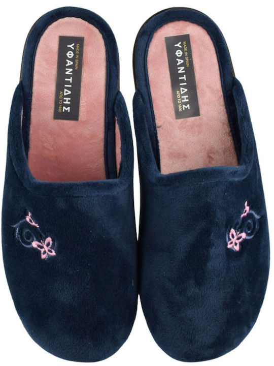 Yfantidis Winter Women's Slippers in Blue color