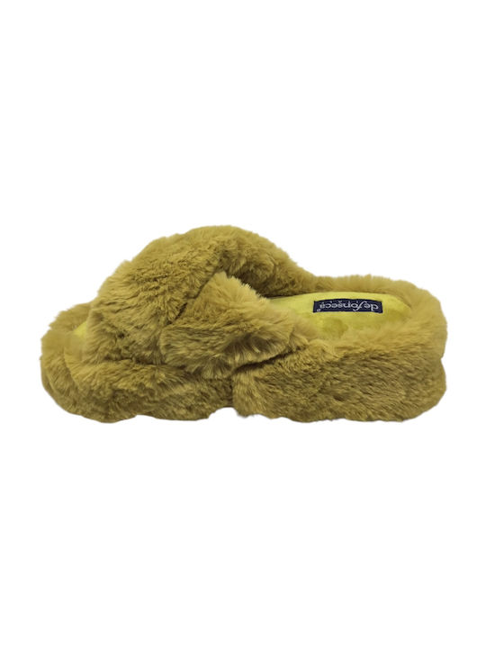 De Fonseca Winter Women's Slippers in Yellow color