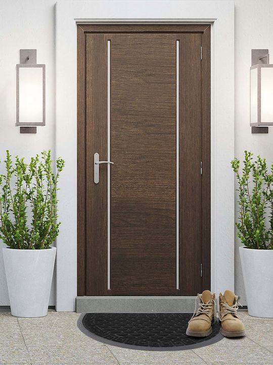 Kadax Covor de Intrare Semicircular din Cauciuc Bej 60x40buc