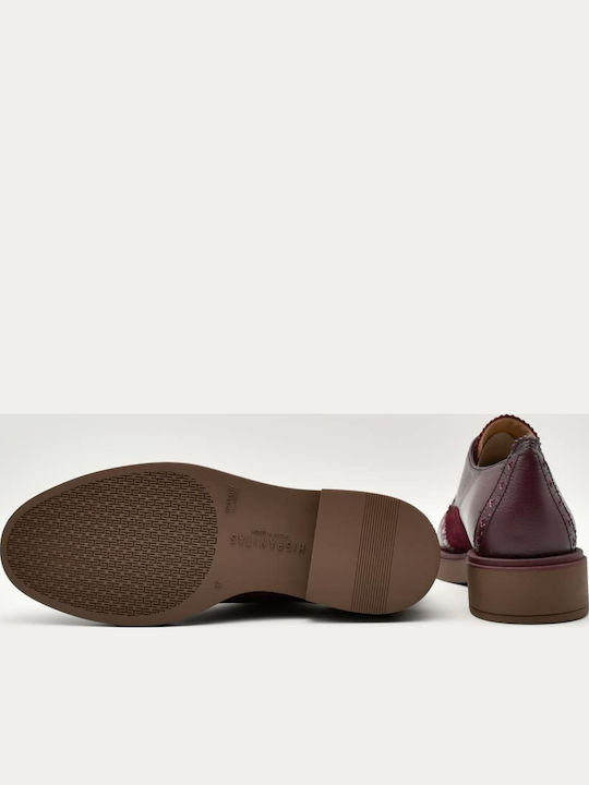 Δερμάτινα Γυναικεία Oxfords σε Μπορντό Χρώμα
