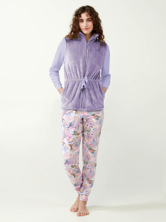 Vamp Winter Fleece Women's Nightdress Lila