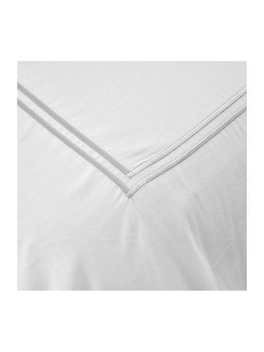 Anna Riska Bettbezug-Set Baumwollsatin Übergröße mit 2 Kissenbezügen 220x240 Classico 5 White