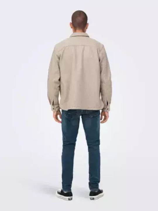 Μακρυμάνικo Overshirt Beige