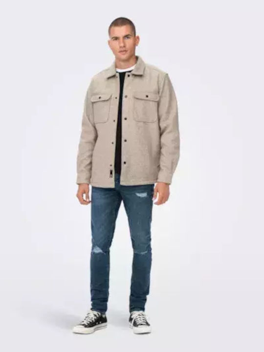 Μακρυμάνικo Overshirt Beige