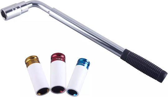 Telescopic Wheel Nut Wrench Set Durable Chromium-vanadium Steel Impact Socket Sizes 17mm 19mm 21