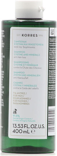 Korres Cystine & Minerals Σαμπουάν κατά της Τριχόπτωσης για Εύθραυστα Μαλλιά 400ml
