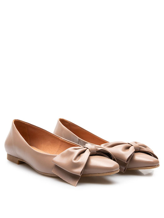 Labrini Damen Ballerinas in Braun Farbe