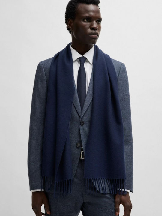Naster Men's Wool Scarf Navy Blue