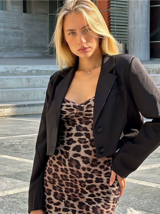 Chica Κοντό Γυναικείο Σακάκι Μαύρο