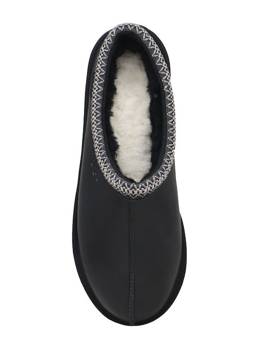 Tasman Men's Leather Slippers Black