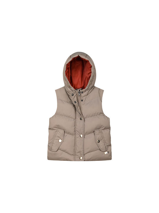 Energiers Kids Casual Jacket Sleeveless with Hood Latte