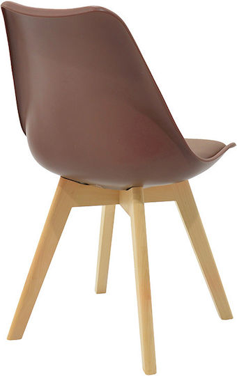 Gaston Dining Room Polypropylene Chair Coffee 53.5x48.5x83cm