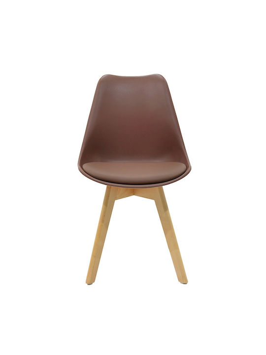 Gaston Dining Room Polypropylene Chair Coffee 53.5x48.5x83cm