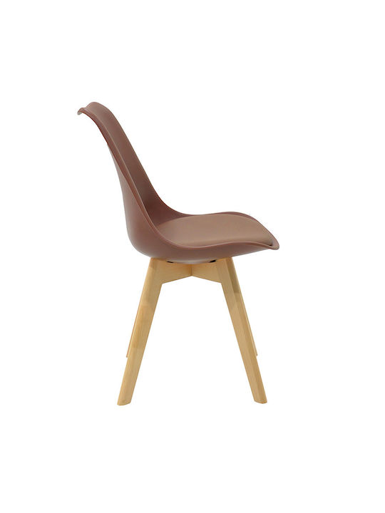 Gaston Dining Room Polypropylene Chair Coffee 53.5x48.5x83cm