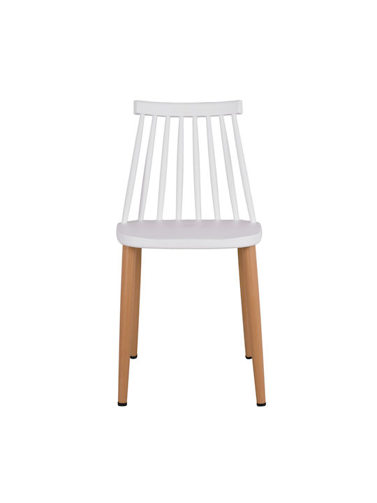 Vanessa Kitchen Polypropylene Chair White / Brown 43x46.5x82cm 4pcs