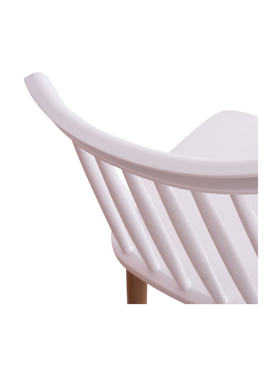 Vanessa Kitchen Polypropylene Chair White / Brown 43x46.5x82cm 4pcs