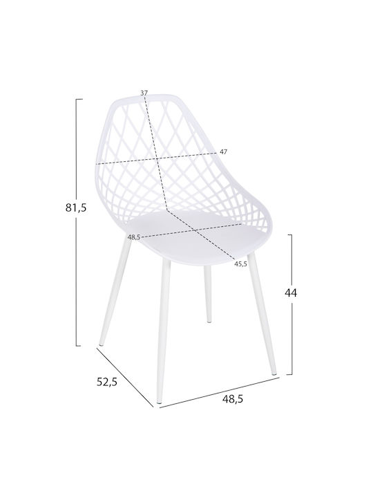 Lio Stühle Speisesaal White 1Stück 52x53x82cm