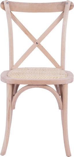Owen Cafe Wooden Chair Beige 45x55.5x90cm